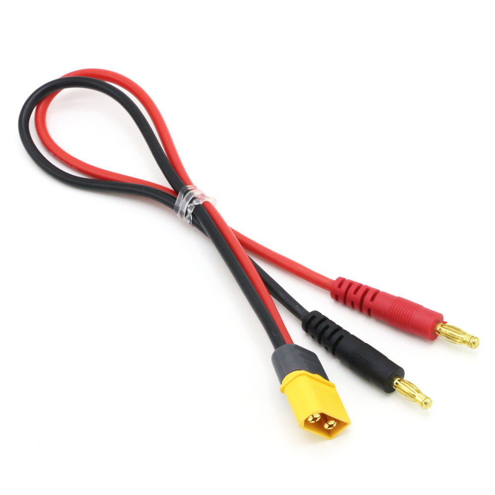 航模B6充电器 XT60 XT90 EC5 TRX 插头 T插 转4.0mm香蕉头充电线